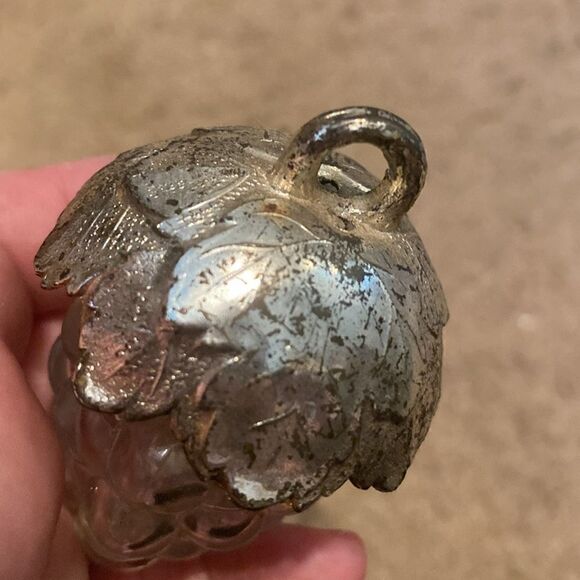 Vintage Silver-Plated Two Glass Grape Clusters Condiment Holder - Picture 3 of 4